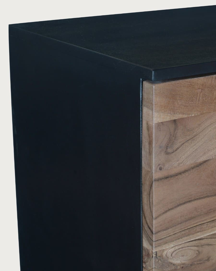 Axis - Aparador alto de madera de acacia con iluminación LED