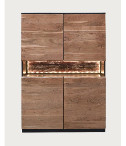 Axis - High acacia wood sideboard with LED lighting