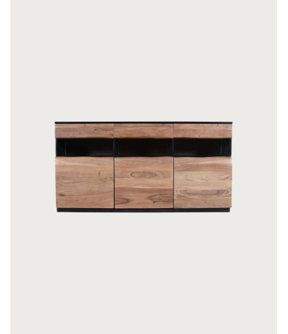 Axis - Aparador alto de madera de acacia con iluminación LED