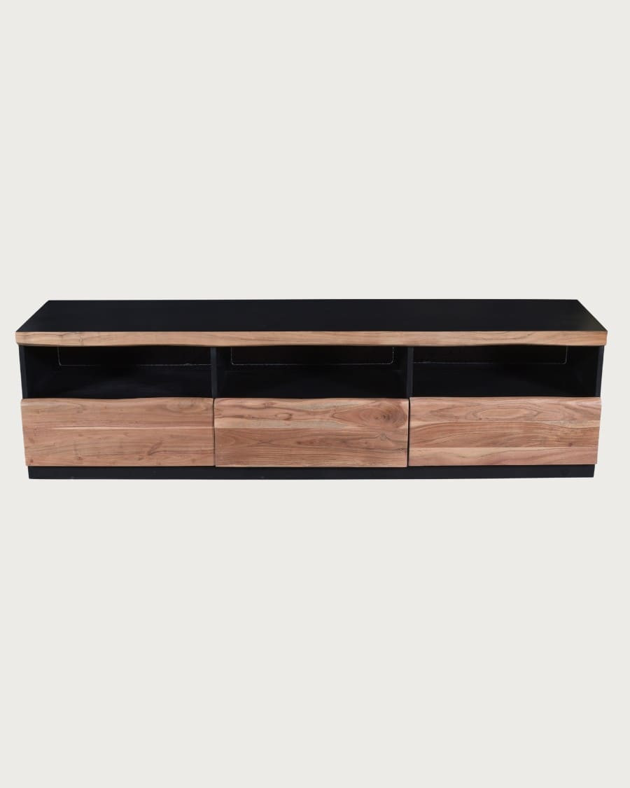 Axis - Meuble TV en bois d’acacia avec éclairage LED