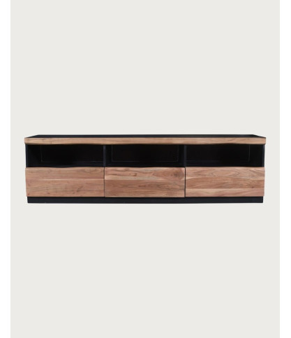 Axis - Mobile porta TV in legno di acacia con illuminazione a LED