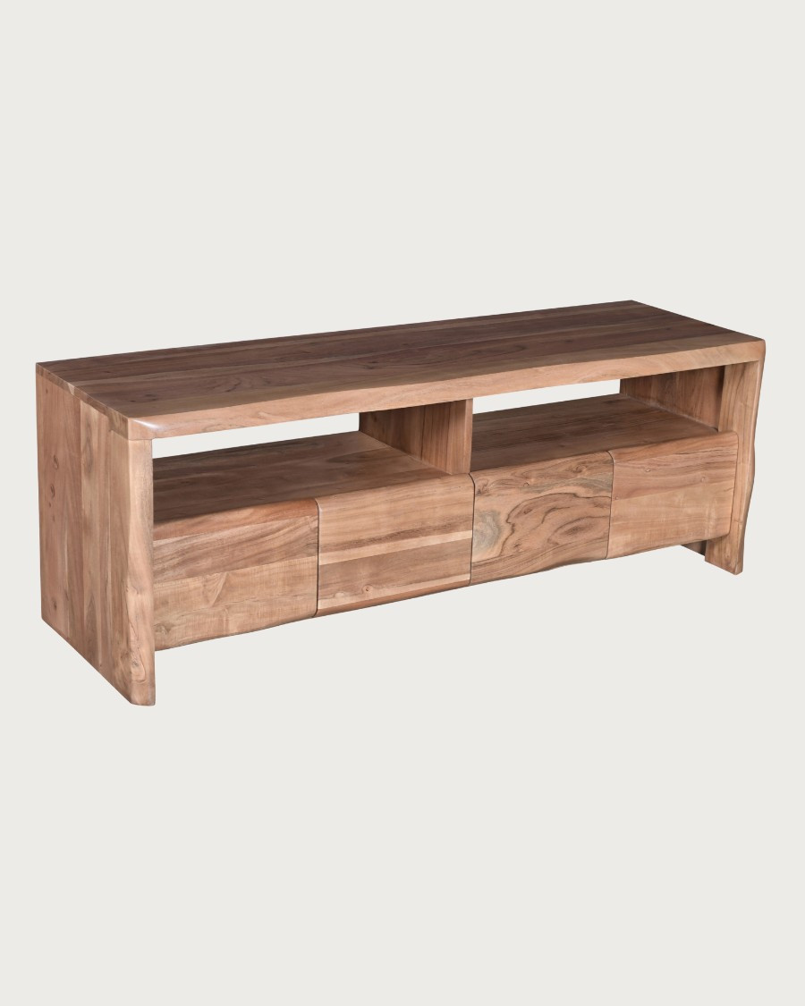 Ella - Meuble TV en bois d'acacia 140 cm