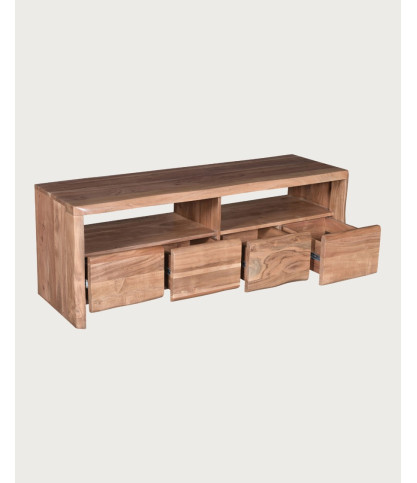 Ella - Meuble TV en bois d'acacia 140 cm