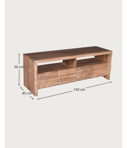 Ella - Mobile porta TV in legno di acacia, 160 cm