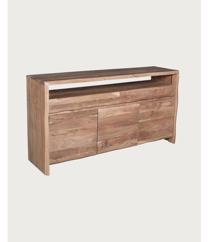 Elia - Tall sideboard in solid acacia with 2 drawers and 3 doors