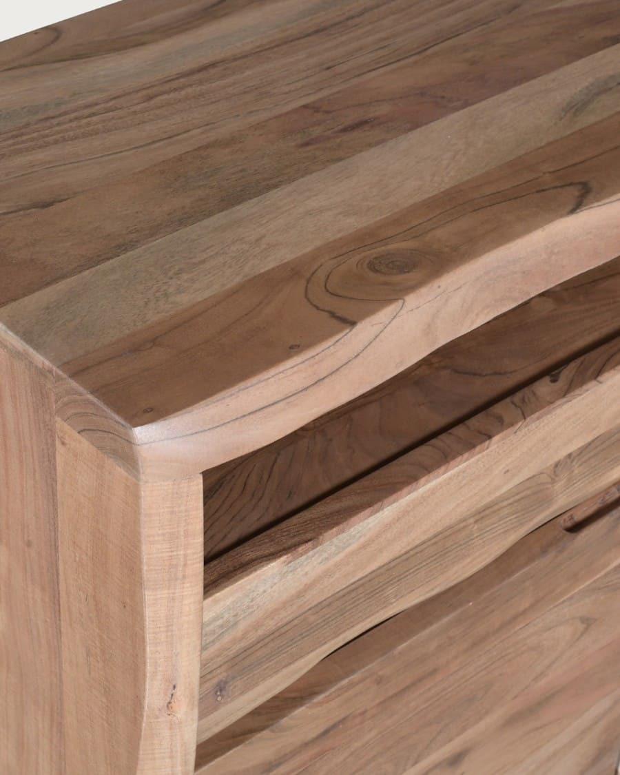 Elia - Tall sideboard in solid acacia with 2 drawers and 3 doors