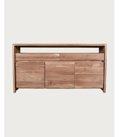 Elia - Hohes Sideboard aus massivem Akazienholz mit 2 Schubladen und 3 Türen