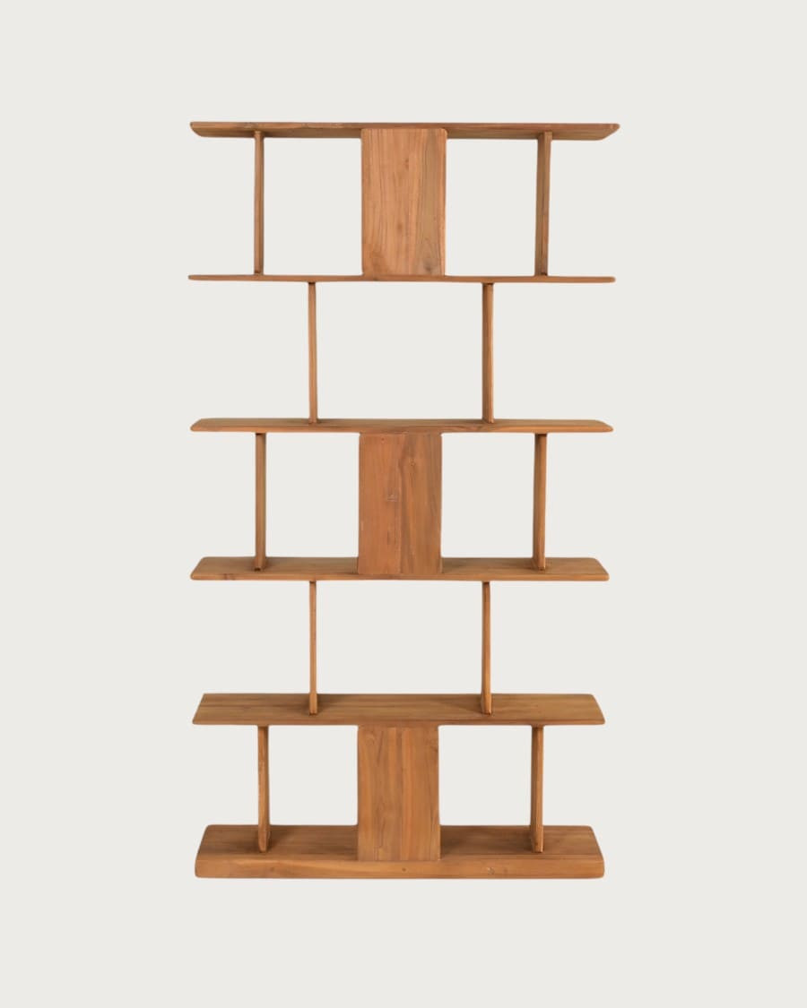 Mika - Estantería de pared de teca maciza