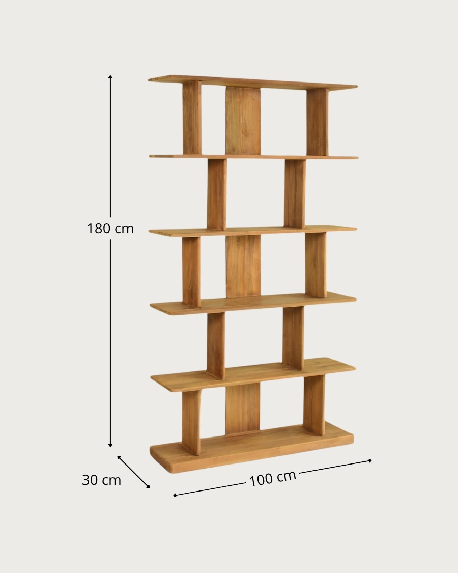 Mika - Solid teak bookcase