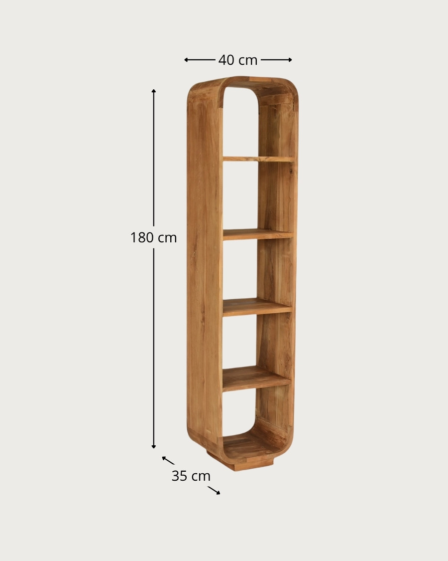Tomo - Solid teak column shelf