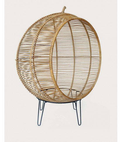 Ego - Silla Egg con patas de ratán tejido