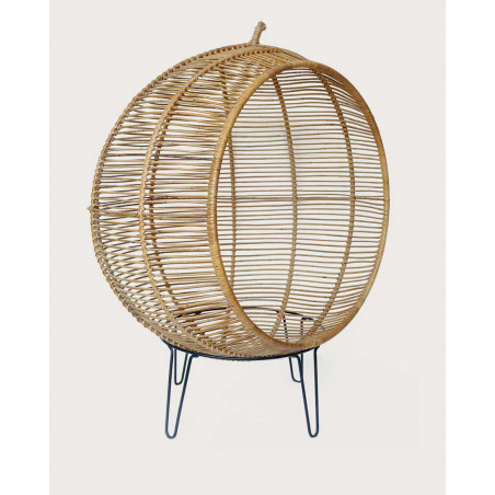 Ego - Fauteuil oeuf sur pieds en rotin tressé
