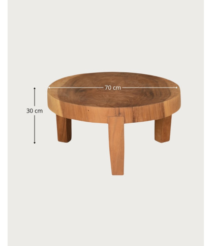 Olia - Ronde salontafel van massief teakhout