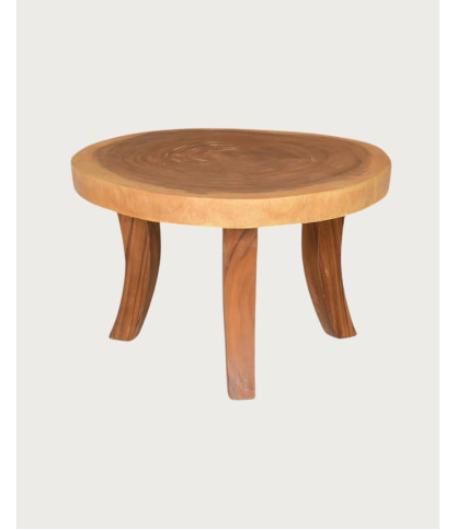 Vika - Round coffee table in solid teak wood