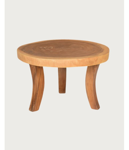 Vika - Round coffee table in solid teak wood