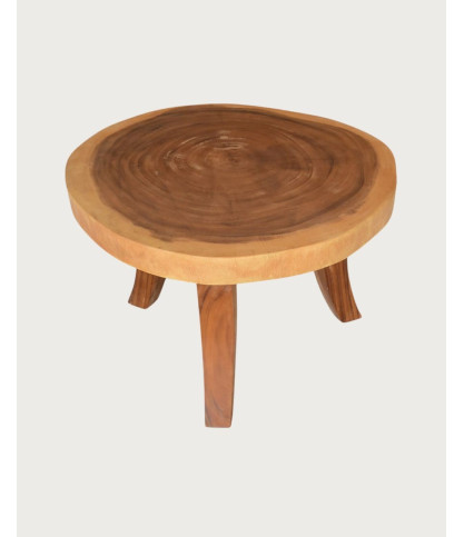 Vika - Round coffee table in solid teak wood