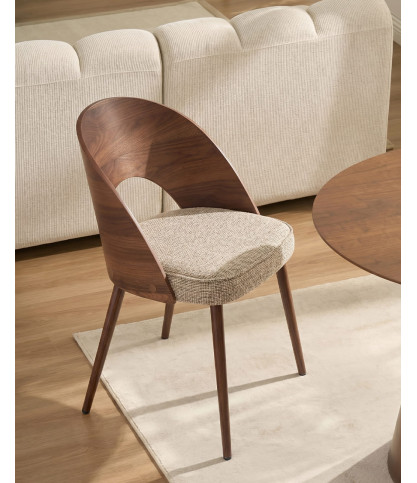 Arko - Chaise de salle à manger en bois et tissu