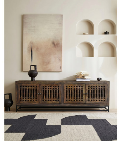 Kumo - Mueble de TV de madera maciza de acacia