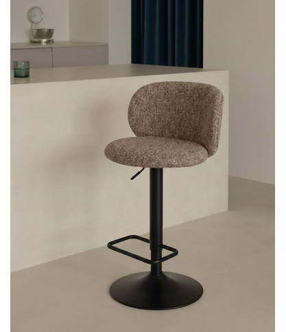 Nesta - Light brown fabric bar stools