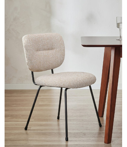 Sofia - Chaise de salle à manger en tissu et métal