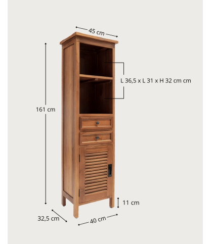 Voro - Colonne de salle de bain en bois de teck