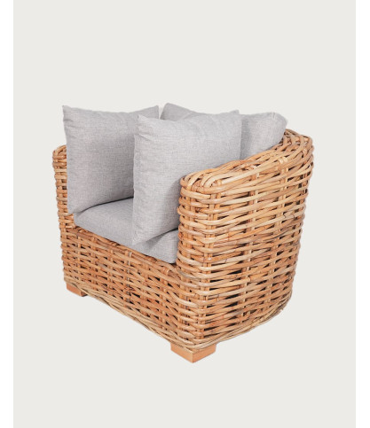 Ovéa - Fauteuil de jardin en rotin tressé