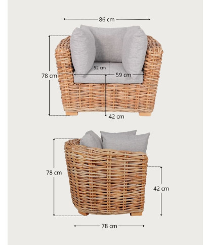 Ovéa - Woven rattan garden armchair