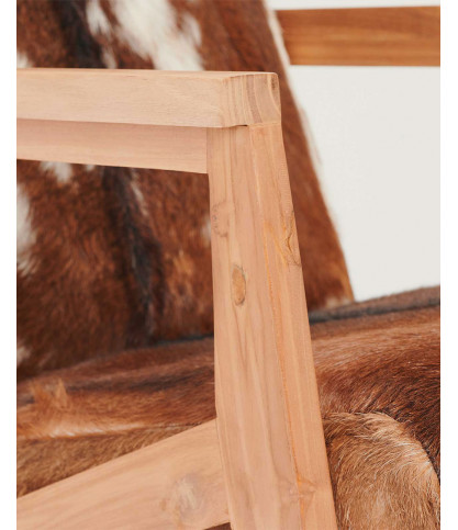 Cow Boy - Sessel aus Teakholz und Ziegenleder