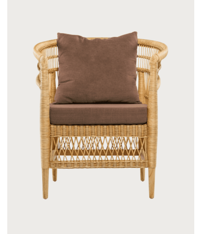 Lusso - Brauner Rattan Gartensessel mit abnehmbarem Sitzkissen