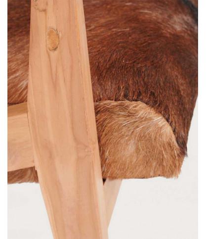 Cow Boy - Teak and goatskin armchair