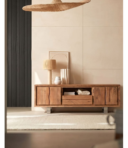 170 cm massief acaciahouten tv-standaard