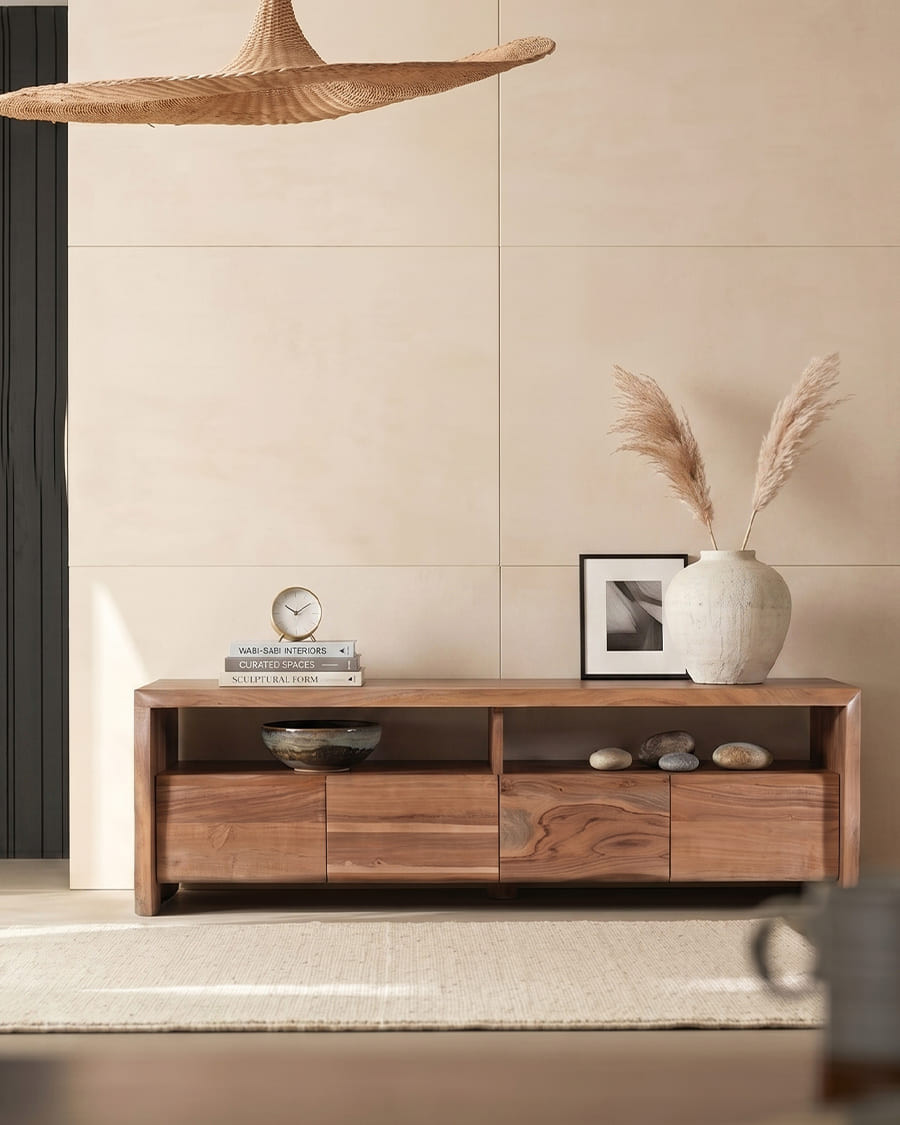 Acacia wood TV stand 160 cm Acacia wood TV stand 160 cm