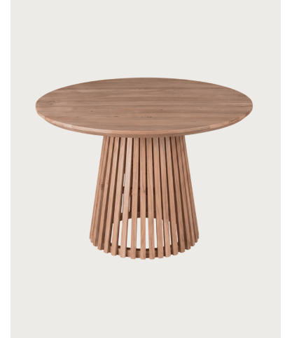 Tibo - Tavolo da pranzo rotondo in legno di acacia