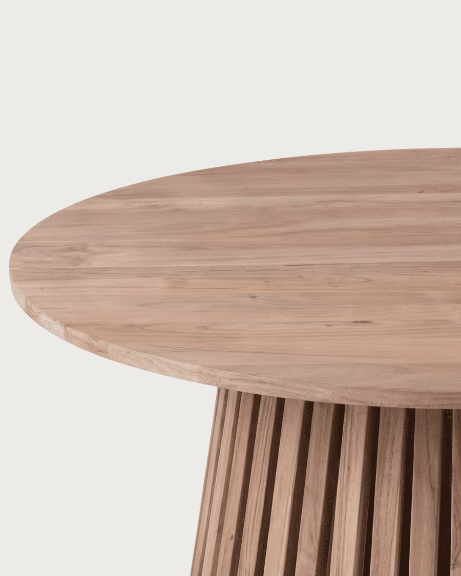Tibo - Mesa de comedor redonda de madera de acacia
