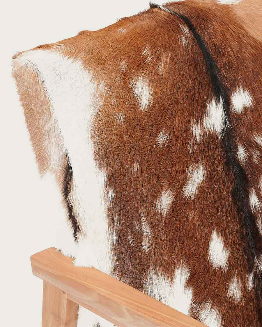 Cow Boy - Fauteuil en teck et peau de chèvre