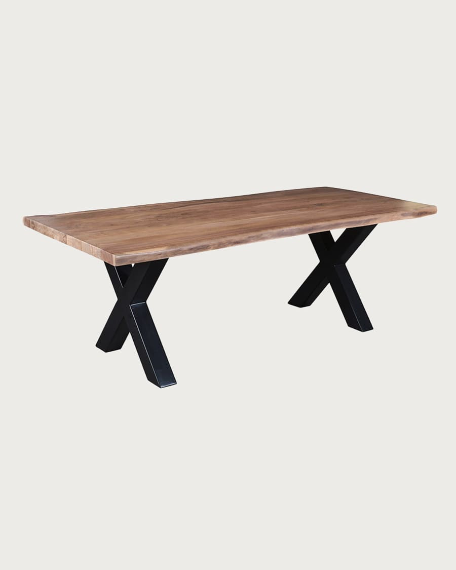 Hino - Tavolo da pranzo in legno massello di acacia e metallo