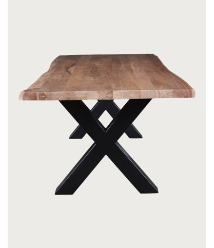 Hino - Dining table in solid acacia and metal