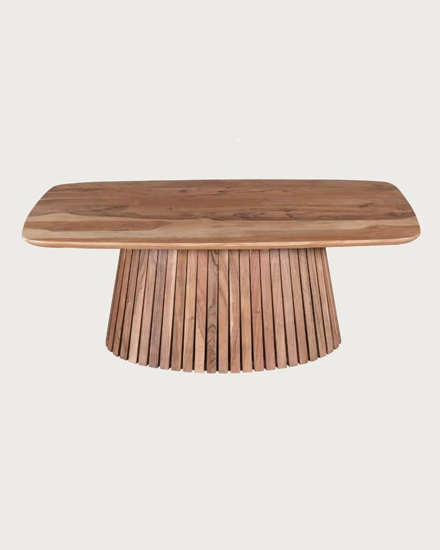 Tibo - Table basse ovale en bois d'acacia massif