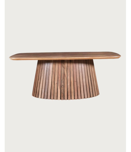Tibo - Table basse ovale en bois d'acacia massif