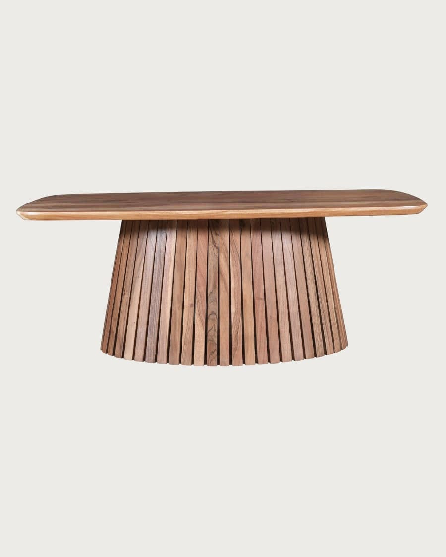 Tibo - Table basse ovale en bois d'acacia massif