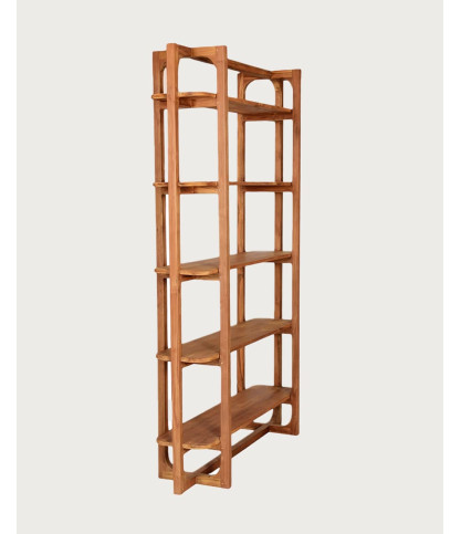 Suki - 5-Tier Solid Teak Bookshelf