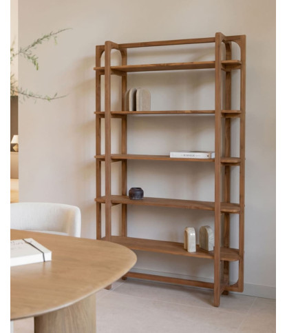 Suki - Bibliothèque en teck massif 5 niveaux