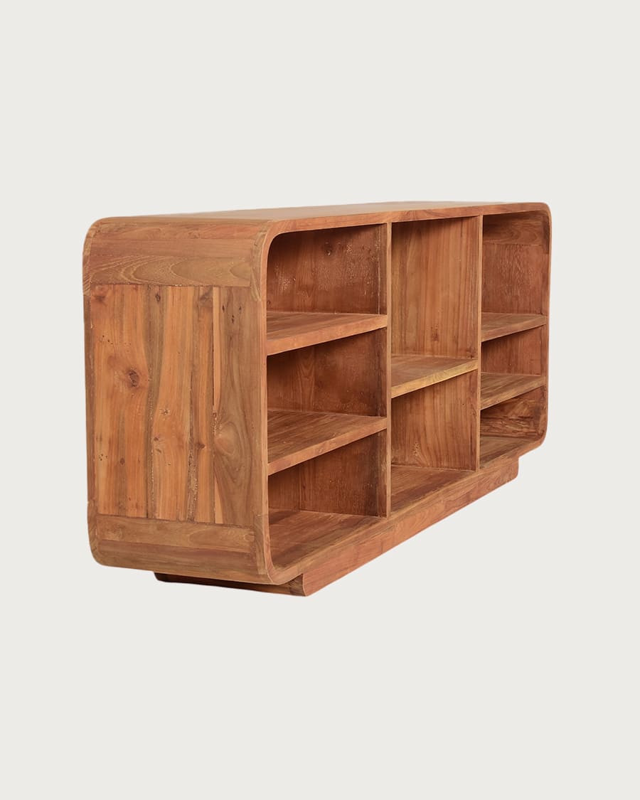 Tomo - Low shelf in solid teak