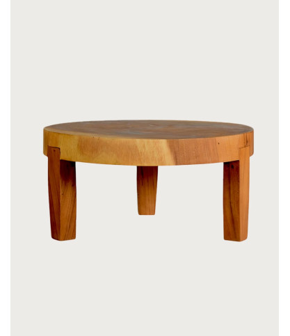 Olia - Table basse ronde en teck massif