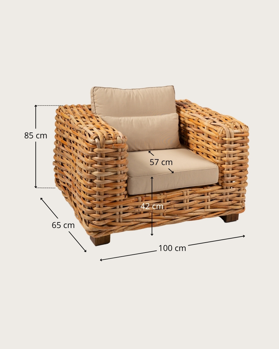 Weaverly - Poltrona da giardino in rattan intrecciato