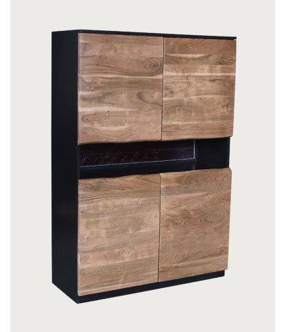 Leo - Dressoir van hoogwaardig acaciahout met LED-verlichting