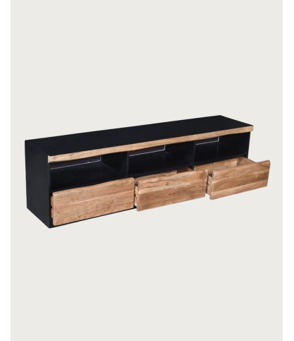 Leo - Mueble para TV de madera de acacia con iluminación LED