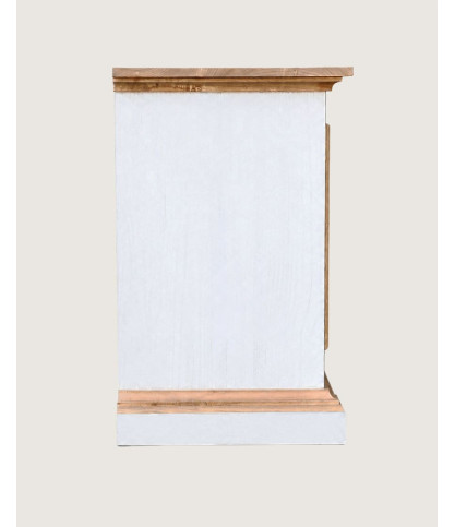 Inda - Large bathroom vanity in solid white and natural wood