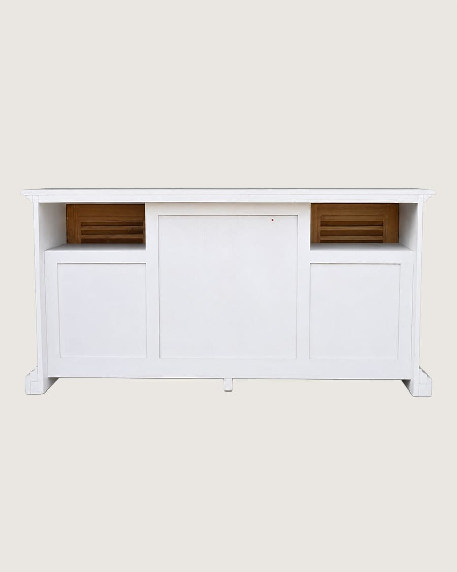 Inda - Large bathroom vanity in solid white and natural wood