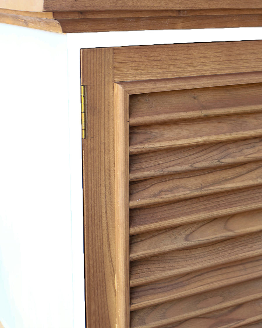 Inda - Bathroom furniture in solid white and natural wood